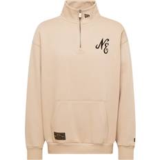 New Era Unisex Overdele New Era Beige sweatshirt med kvart lynlås og logo-Neutral