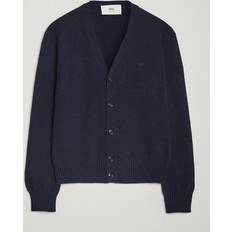 Man Cardigans AMI Paris Wool Cardigan - Blue