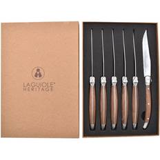 Laguiole Heritage 6stk Steakknive Valnød Knivset