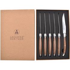 Laguiole Heritage 6stk Steakkniver i Valnød Knivsett