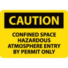 Black Workplace Signs National Marker Confined Space Hazardous Atmosphere Entry 10x14 .040 Aluminum Sign - Yellow And Black