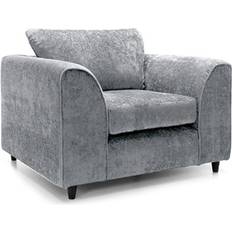 B&Q Grey Armchairs B&Q Monaco Chenille Fabric Single Seater Light Grey Armchair