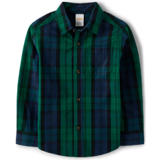 Gymboree Boys Matching Family Plaid Poplin Button Up Shirt All Dressed Up in Noble Forest 100% Cotton Poplin