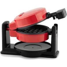 Waffle Makers MegaChef Nonstick Round Electric Flip Belgian Waffle Maker 5-7/8"H x 11-1/8"W x 6-3/8"D