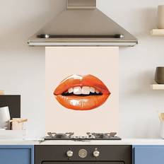 Red Splash Guards Choose Your Print Choose Your Print Toughened Kitchen 60 x 75 cm Red Lips Splash Guard