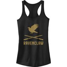 Tops Harry Potter Deathly Hallows Ravenclaw Icons Crossed Wands Women's Fast Fashion Racerback Tank Top, Black