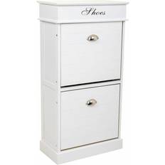 Alexandra House Living White 28 x 98 x 50 cm 2 Drawers Shoe Rack