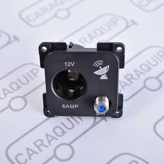 C-line 12 volt & satellite socket outlet black cbe caravan motorhome campervan