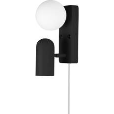 Belysning Globen Lighting Doppio Schwarz Wandlampe