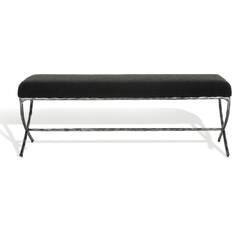 Black Settee Benches Janeen Boucle & Metal SFV9528B Settee Bench