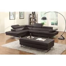 Brown - U-Sofas Brown Sectional Laf 366221 Sofa 6 Seater