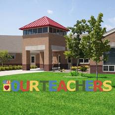 Advanced Graphics We Love Our Teachers Plastic Outdoor 20" Letters Yard Sign with 12 Half Stakes