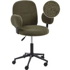 Beliani Chairs Beliani Modern Desk Adjustable Height Boucle Dark Green Moraga Office Chair