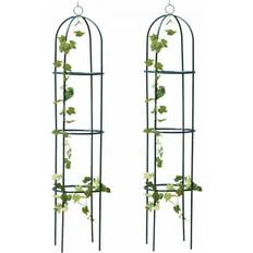 2x Metal Garden Obelisk Climbing Plant Support Frame