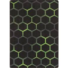 Round 7'7" Round Area Rug In Color Emerald Black, Green