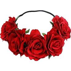 Red Headbands DNH Rose Flower Crown Floral Headpiece
