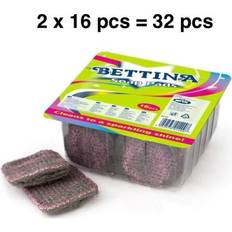 Bettina 32 pcs Soap Pads - Scouring Cleaning Steel Wool Scrub Wash Hob Oven Kitchen Sink