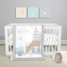 Gray Bed Set Sammy & Lou Cottontail Friends 4 Piece Crib Bedding Set 45.0 In. L x 35.0 In. W x 1.0 In. H