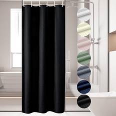 Black Shower Curtains OVZME OVZME 36 x 72 Inch Stall Fabric Shower Curtain