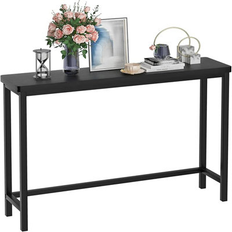 Ebern Designs Black Console Tables Ebern Designs Palmera 9.44" Solid Wood 29.52" H X 9.44" W X 39.37" D Console Table