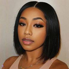 Shein Glueless Transparent Lace Bob Wig Straight Natural Black WearGo Bob Lace Closure Wig Inch PreCut Density Beginner Friendly Human Hair