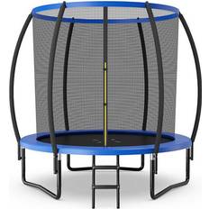 Trampolines 8 Feet ASTM Approved Recreational Trampoline with Ladder-Blue Color: Blue