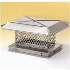 Fireplaces PerfectPillows Homesaver 13 Inch x 21 Inch Homesaver Stainless Steel Chimney Cap 5/8 Inch 18-ga Mesh 24-ga Lid