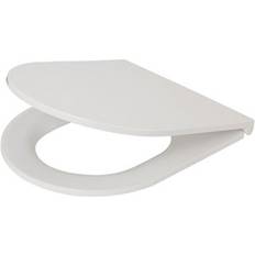 GoodHome Cavally Sandwich White D-Shaped Slim Soft Close Toilet Seat