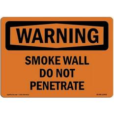 Grey Workplace Signs SignMission OS-WS-A-710-L-12402 7 x 10 in. OSHA Warning - Smoke Wall Do Not Penetrate