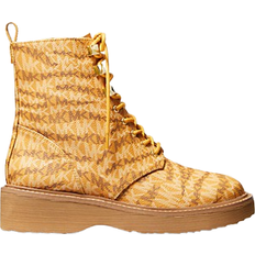 Women - Yellow Boots Michael Kors Haskell Animal Print Logo - Marigold