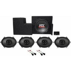 MTX Powered 10" Subwoofer+Box+Front+Rear Speakers For 2009-2015 Ford F-150 Super Cab