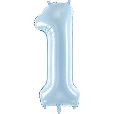 Pastel Talballoner PartyDeco Number Balloons 1 Pastel Light Blue