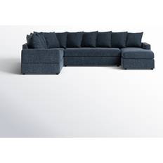 Corner Sofas Wade Logan Bernathe Dark Blue Sofa 125" 4 6 Seater