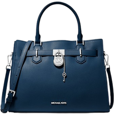 Michael Kors Hamilton Medium Leather Satchel - Navy