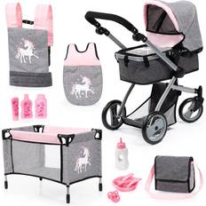 Metall Dukker & dukkehus Bayer Combination Stroller for Dolls Mega Set Unicorn