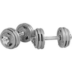 Gorilla Sports Dumbbells Trigrip Silver 2x15kg