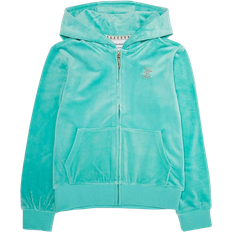 S Hettegensere Juicy Couture Girl's Diamante Velour Full Zip Hoodie - Turquoise