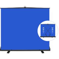 Emart 77in x 92in Collapsible Blue Backdrop Retractable Chromakey Photo Background with Solid Aluminium Base, Auto-Locking Frame, Wrinkle- Resistant Fabric for Video Studio, Live Game,Streaming