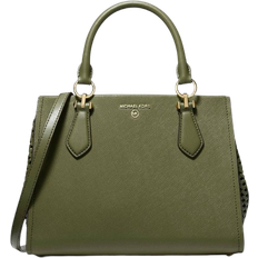 Michael Kors Marilyn Medium Saffiano Leather Satchel - Smokey Olive