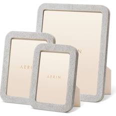 Green Photo Frames Aerin Modern Faux Shagreen 7.0 H x 5.0 W x 1.0 D in White Photo Frame