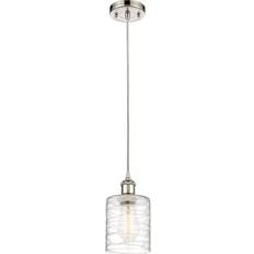 Innovations Lighting Cobbleskill Deco Swirl/Polished Nickel Pendant Lamp 5"