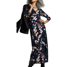 Chico's Women's V-Neck Sleeve Floral Maxi Dress - Black