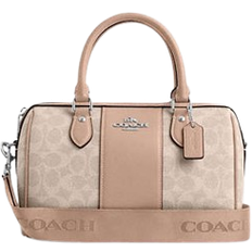 Coach Rowan Satchel Bag In Signature Canvas - Silver/Sand/Taupe