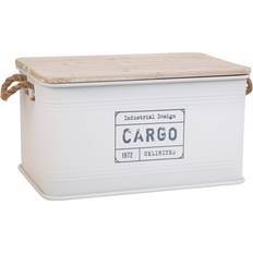 Billig Kister Alexandra House Living Cargo White Hemp Metal Fir Wood 38 x 60 x 33 cm Chest