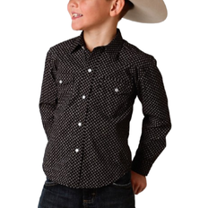 Roper Boy's Foulard Print Western Shirt - Black & White (200-666696)