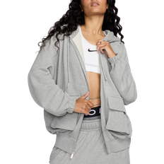 Nike Sportswear Women's Oversized Full Zip French Terry Hoodie - Dark Grey Heather/Smoke Grey