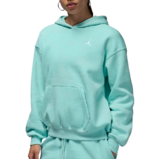 Turquoise - Women Sweaters Nike Jordan Brooklyn Fleece Women's Pullover Hoodie - Light Dew/White