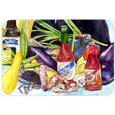 Carolines Treasures Crystal Hot Sauce With Seafood Glass Large Chopping Board