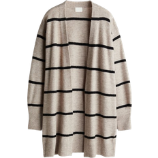 Women - XS Cardigans H&M Long Cardigan - Light Beige Marl/Striped