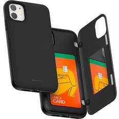 Goospery iPhone 11 Wallet Case with Card Holder, Protective Dual Layer Bumper Phone Case Black